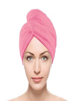 Buy Hair drying towel of the finest cotton pink color in Saudi Arabia