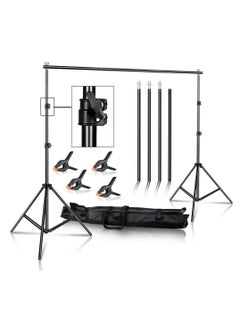 Buy Photography Photo Video Studio 10Ft (2 x 3M) Portable Adjustable Background Stand Backdrop Support System Kit with Carry Bag in Saudi Arabia