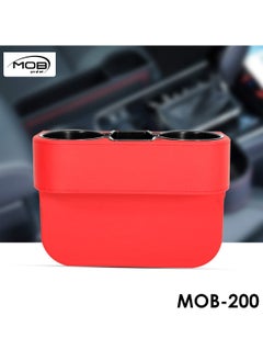 Buy MOB Car Drink Holder Front Seat Wedge Filler PU Leather Cup Holder For Drink Mobile Pen Car Seat Console Organizer 1 Pcs Red in Saudi Arabia