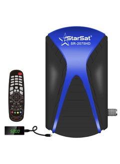 اشتري StarSat SR-2075HD Full HD DVBS2 Satellite Receiver 5000 Channels PVR WiFi Supported Black Blue في الامارات