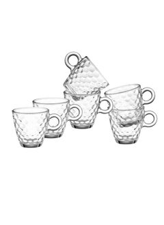 Buy 6 Piece Clear Glass Espresso Coffee Cup Set in Saudi Arabia