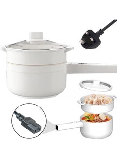 Buy 2L Electric Hot Pot with Steamer & Temperature Control, Non-Stick Electric Cooker Shabu Shabu, Electric Skillet, Frying Pan, Electric Saucepan, for Noodles, Egg, Steak, Oatmeal and Soup in Saudi Arabia