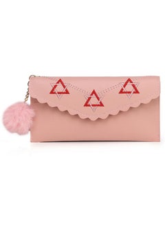 اشتري 202 New Women's Wallet Long Fashion Clutch Solid Color Fur Ball Bow Wallet Card Bag Coin Purse في السعودية