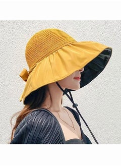 Buy Women Wide Brim Sun Hat Summer Beach Sun Hat Travel Foldable Brim Floppy Beach Hats for Women Outdoor UV Protection Mesh Beach Fishing Bucket Hat in Saudi Arabia