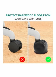 Buy 5 Pack Black Wheel Stoppers for Furniture with 2 Inch Wheels Anti Scratch Floor Protectors Ideal for Hardwood and Bed Prevention of Sliding in Saudi Arabia