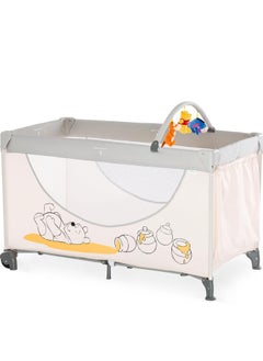 Buy Disney Travel Cot Dream And Play Go For Baby And Toddlers From Birth Up To 15 Kg 120 X 60cm Foldable Compact Winnie The Pooh Beige in Saudi Arabia