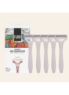 Buy Furr Disposable Body Razor, Equipped with Safety Guard & Anti-slip Grip, for all skin types, Made in Japan – 5 Razors in Saudi Arabia