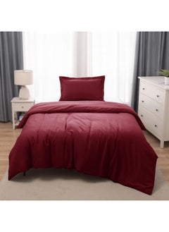 Buy Bedding Duvet Cover Single Size Set- 1Pieces Duvet Cover 140X200Cm / 1Pieces-Pillow Sham 50X75Cm (Burgandy, Single) in UAE