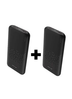 Buy 2x Rome 10000mAh Dual USB-A Power Banks / Type-C & Micro Input / Long Life Battery / Charging Protection / ABS+PC Material - Black in UAE