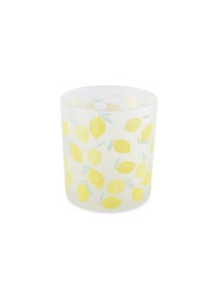 Buy Lemon Glass Candle Holder Dia7.3X8Cm- Yellow in UAE