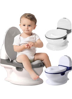 Buy Kid Size Potty,Realistic Potty Training Toilet Looks and Feels Like an Adult Toilet - Potty Training Seat for Toddlers & Kids – Easy to Empty and Clean, White/Gray (A) in Saudi Arabia