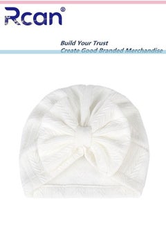 Buy Baby Windproof Tire Hat Solid Color Wheat Ear Pattern Bow Bat Cap 0-2 years old in Saudi Arabia