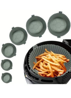 Buy 6pcs Reusable Silicone Air Fryer Round Liners – Assorted Sizes for Versatile Cooking in Egypt