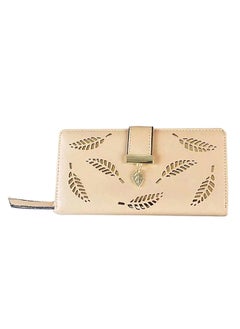 Buy Sleek Lightweight Casual Wallet Beige/Gold in UAE