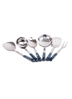 اشتري 7 Piece Spoons Set Silver With Granite Handle في السعودية