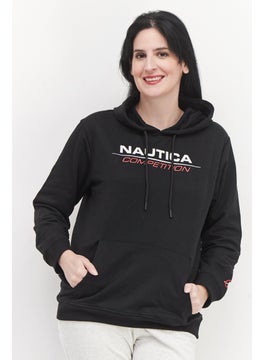 Buy Women Hooded Neck Brand Logo Sweatshirts, Black in UAE