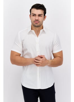 اشتري Men Regular Fit Solid Short Sleeves Casual Shirt, White في السعودية