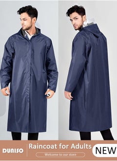 Buy Reusable Rain Coat for Adult, Oxford Cloth Waterproof Rain Weat, Lightweight Comfortable Raincoat for Outdoor Camping Fishing, Portable Rain Ponchos for With Hood and Drawstring in Saudi Arabia