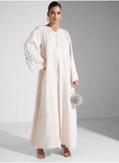 Buy Embellished V- Neck Abaya in Saudi Arabia