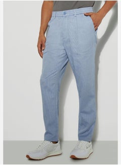 Buy Straight Fit Textured Oxford Pants in Saudi Arabia