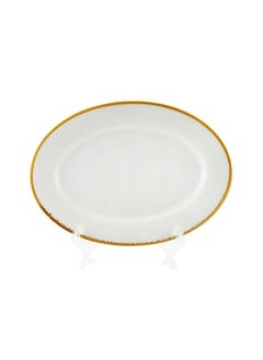 Buy Mocha Porcelain Oval Plate 30 cm in UAE