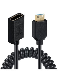 Buy Thin 8K Hdmi To Mini Hdmi Cable 2.1 Version Coiled Gold Plated Mini Hdmi Type C To Hdmi Male To Female Cable Cord 8K 60Hz 4K 120Hz 48Gbps Support Hdr For Digital Cameras Camcorder Tablets in Saudi Arabia