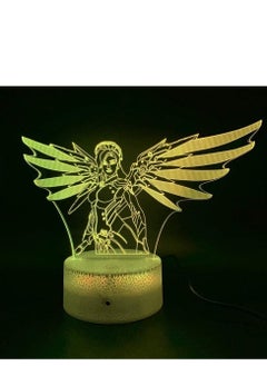 اشتري Home Decor 3D LED Multicolor Night Light Crafts Overwatch Mercy Figurines Multicolor Night Light for Kids Decorative Lamp USB Kids Night Lamp في الامارات