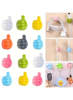 Buy 10Pcs Silicone Thumb Wall Hook With Multifunction Adhesive Cable Clip With Creative Self Adhesive Thumb Hooks With Holder Wall Hangers for Storage Data Cables And Earphones And Plugs And Key in Egypt