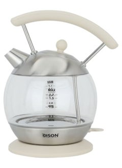 Buy Glass kettle with beige handle, 1.7 liters, 2200 watts in Saudi Arabia