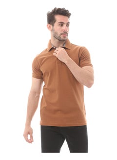 Buy Cotton Buttoned Polo Shirt-Brown in Egypt