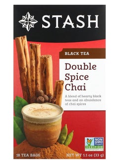 Buy Black Tea Double Spice Chai 18 Tea Bags 1.1 oz (33 g) in UAE