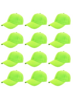 Buy 12 Pcs Neon Baseball Caps for Women Men Baseball Hat Adjustable Sports Caps for Adults Outdoor Activities in UAE