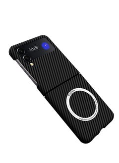 Buy Case for Samsung Galaxy Z Flip 3 Case Compatible with Magsafe Charger, Carbon Fiber Pattern Slim Shockproof Anti-Drop Case for Z Flip 3 ,No Front Screen Protector (Black) in UAE