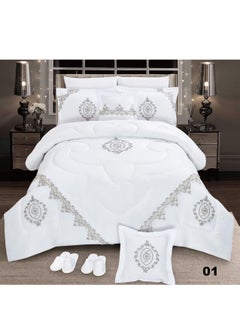 Buy Panorama Home Elsa comforter set Double bed 12 pcs microfiber Cotton comforter set for all season in UAE