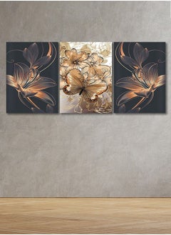 Buy Decorative Wall Art Painting With an Abstract Design, 3 Pieces, Size 120x60cm in Saudi Arabia