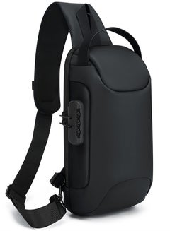 Buy 1661 Crossbody Shoulder Messenger Waterproof USB Recharge Sling Bag - Black in Egypt