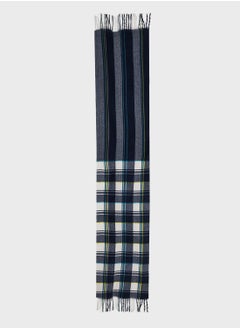 Buy Plaid Tassel Detail Scarf in UAE