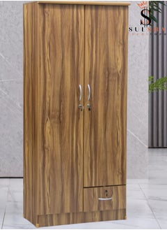 Buy 2 Door Wooden Wardrobe Cabinet Cupboard Engineered Wood Perfect Modern Stylish Heavy Duty in UAE