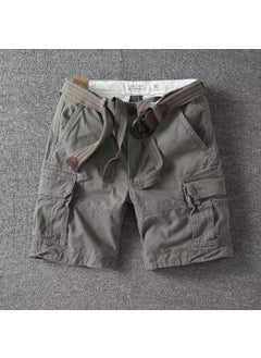 Buy 2024 Spring Summer New Casual Shorts Multi-Pocket Plus Size Trendy Grey in Saudi Arabia