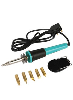 اشتري RACO Soldering Iron Set 30W, Wood Burning Pen Set Soldering Iron Tool Set Woodburning Solder Pen With 5 Tips for DIY في الامارات