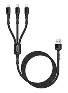 Buy 3 in 1 USB Fast Charge Multi Cable 1200mm, Type C, iphone, Micro in Saudi Arabia