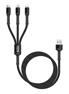 Buy 3 in 1 USB Fast Charge Multi Cable 1200mm, Type C, iphone, Micro in Saudi Arabia