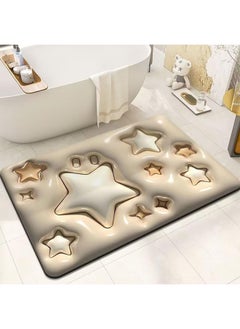 اشتري 3D Flower Bathroom Mat Shower Entrance Carpet Bathmat Rug Absorbent Floor Quick Dry Non-Slip Mat في الامارات