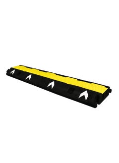 اشتري BERRY Floor Cable Cover 2 Channel | PVC Cable Floor Protector Ramp with Reflector | Outdoor Cable Cover with Black Base and Yellow Lid | Cable Protector Floor Driveway, Parking, Garages, Outdoor في الامارات