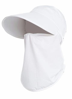 Buy Fishing Hat, Sun Visors UV Protection Ice Cooling Hats Ponytail Hole with Detachable Neck Flap for Men Women in UAE