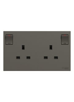 Buy Schneider Electric Avataron C Switched Socket E87T25_DG, 2 Gangs, 13A Dark Grey 250 V in UAE