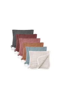 اشتري ORiTi  6 Pieces Large 20 x 10 Inch Burp Cloths Multi-Colors Muslin Washcloths Baby Burping Diapers 6 Absorbent في الامارات
