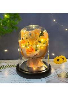 اشتري Rose Flower Gift Roses Gifts for Women Forever Eternal Rose in Glass Dome LED Light Up Rose Light Everlasting Romantic for Her Mothers s Day Birthday Gifts for Her Mom Grandma Wife في السعودية