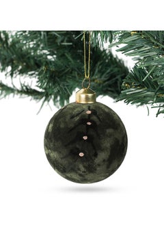 Buy Velvet Leaf Xmas Ball, Multicolour - 8 cm in UAE