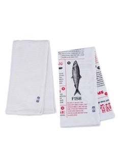 اشتري Filip Printed 2-Piece Kitchen Towel Set 50X70cm - Black في الامارات